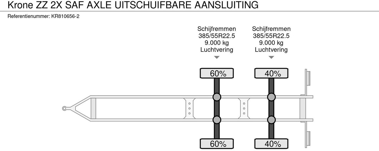 Ρυμούλκα dolly Krone ZZ 2X SAF AXLE UITSCHUIFBARE AANSLUITING: φωτογραφία 10
