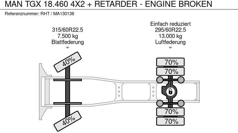 Τράκτορας MAN TGX 18.460 4X2 + RETARDER - ENGINE BROKEN: φωτογραφία 16 Τράκτορας MAN TGX 18.460 4X2 + RETARDER - ENGINE BROKEN: φωτογραφία 16
