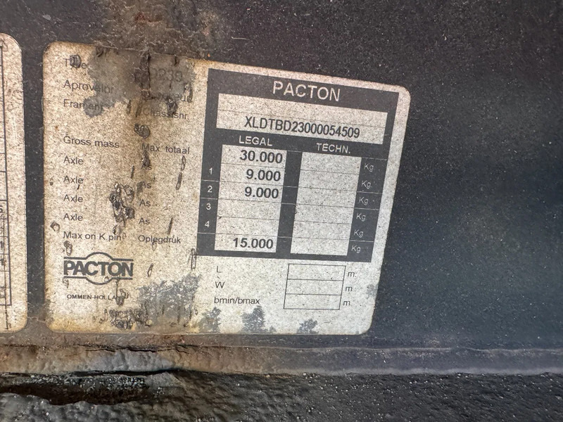 Επικαθήμενο κόφα Pacton TBD230 - 2 AXLE BPW: φωτογραφία 14 Επικαθήμενο κόφα Pacton TBD230 - 2 AXLE BPW: φωτογραφία 14