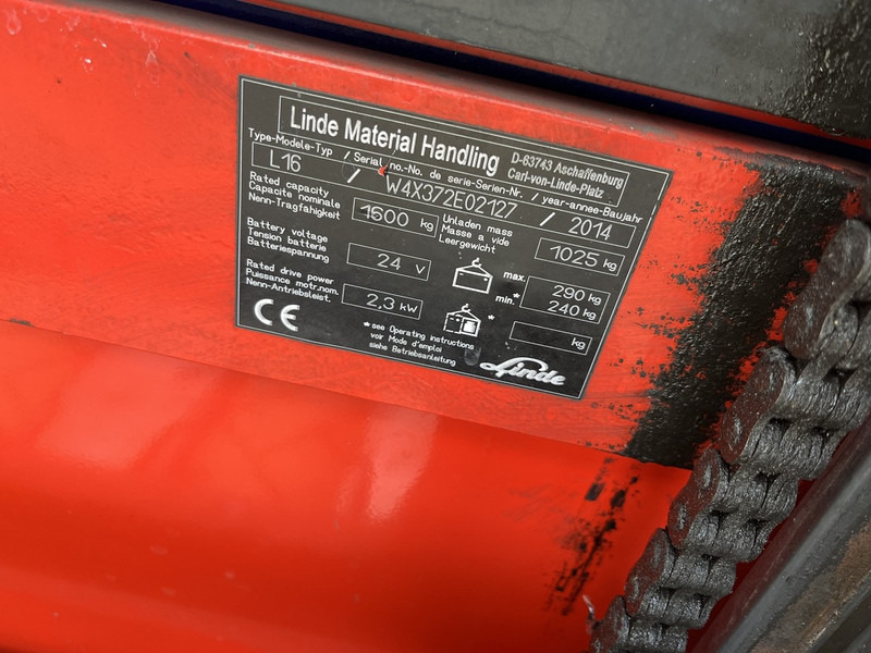 Linde stapelaar heftruck LINDE L16 duplo290cm 4200uur 2014 - Μηχάνημα στοίβαξης: φωτογραφία 4 Linde stapelaar heftruck LINDE L16 duplo290cm 4200uur 2014 - Μηχάνημα στοίβαξης: φωτογραφία 4