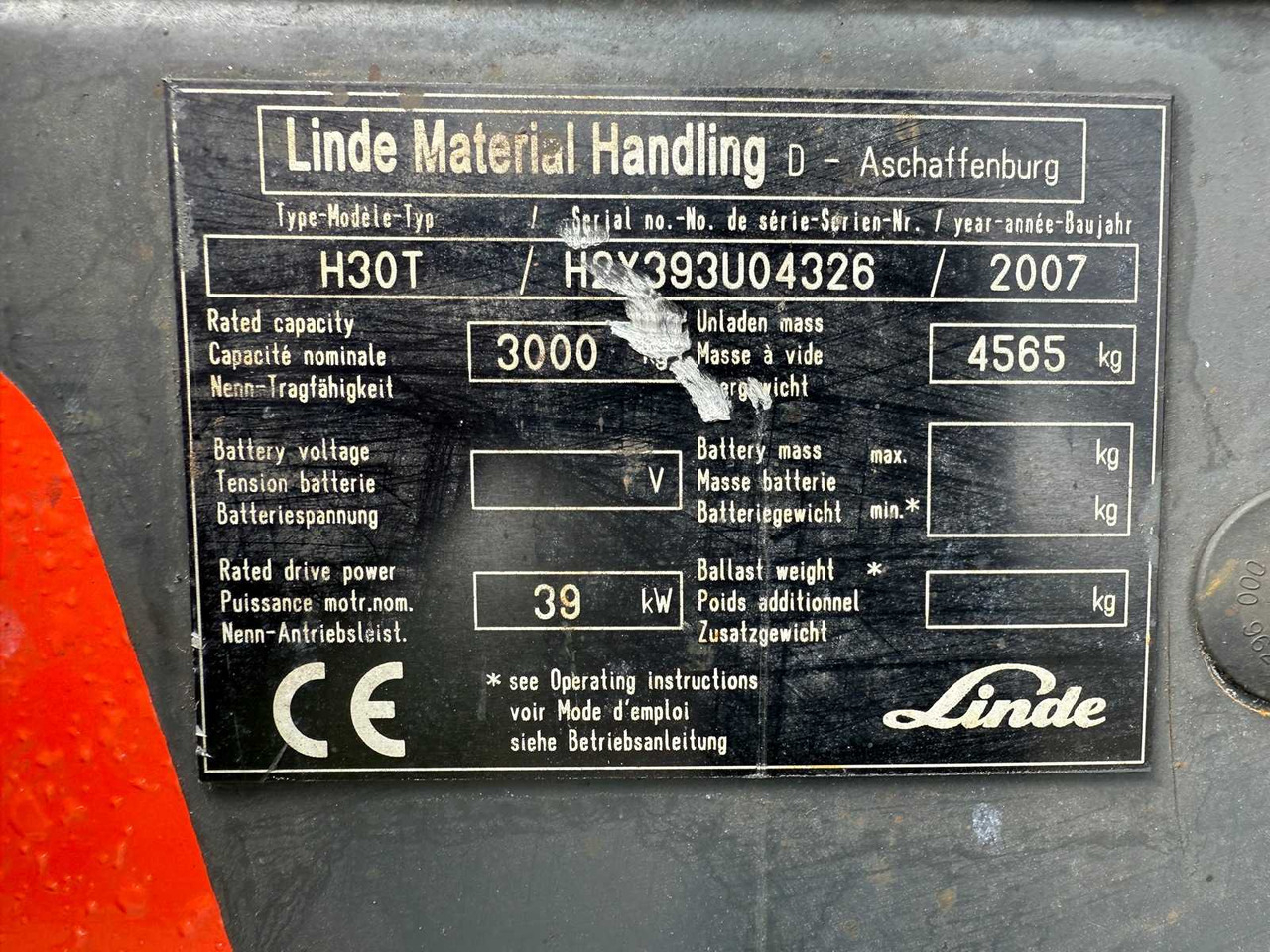 Περονοφόρο όχημα LINDE - 2007 - H30T - FORKLIFT TRUCK: φωτογραφία 13