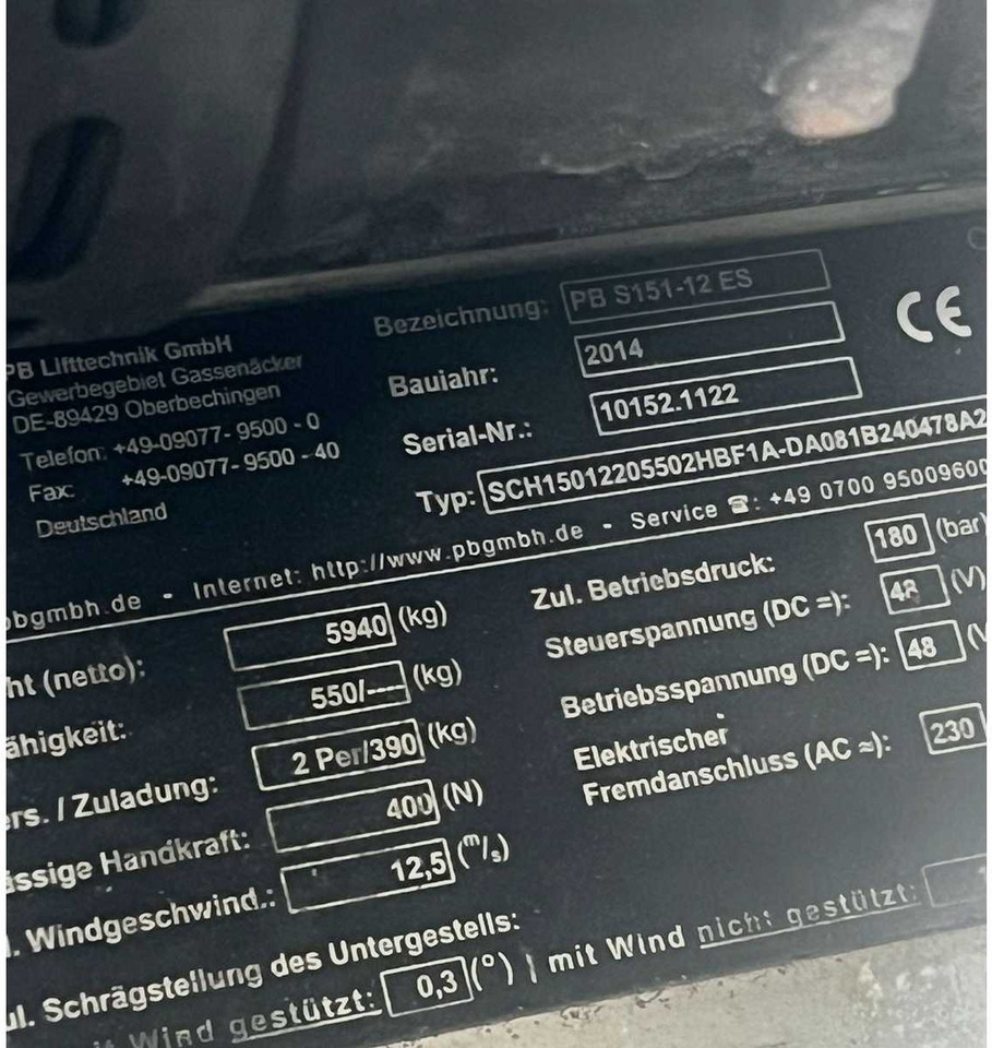 PB S151-12 ES - Πλατφόρμα εναέρια: φωτογραφία 5 PB S151-12 ES - Πλατφόρμα εναέρια: φωτογραφία 5