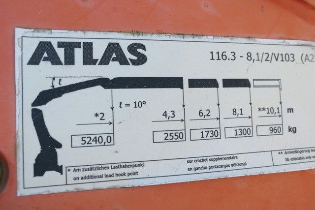Φορτηγό ανατρεπόμενο, Φορτηγό με γερανό Mercedes-Benz 1829 K Axor, Atlas 116.3-A2L, AHK, Greifer,Klima: φωτογραφία 10