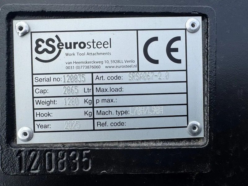 Eurosteel Volvo L70-L90 2.80 Breed 2025 NIEUW !! - Ελαστιχοφόρος φορτωτής: φωτογραφία 5 Eurosteel Volvo L70-L90 2.80 Breed 2025 NIEUW !! - Ελαστιχοφόρος φορτωτής: φωτογραφία 5