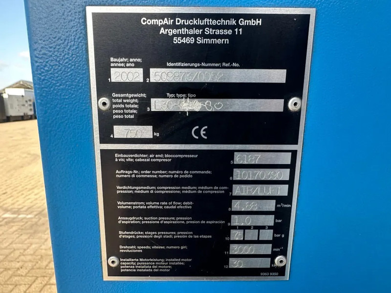 Compair L30 Elektrische Schroefcompressor 30 kW 4.88 m3 / min 7.5 Bar - Αεροσυμπιεστής: φωτογραφία 3 Compair L30 Elektrische Schroefcompressor 30 kW 4.88 m3 / min 7.5 Bar - Αεροσυμπιεστής: φωτογραφία 3