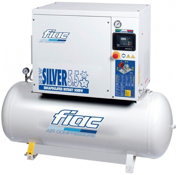 Fiac NewSilver 5.5 / 200 Silent 4 kW 450 L / min 10 Bar Elektrische Schroefcompressor met ketel - Αεροσυμπιεστής: φωτογραφία 1 Fiac NewSilver 5.5 / 200 Silent 4 kW 450 L / min 10 Bar Elektrische Schroefcompressor met ketel - Αεροσυμπιεστής: φωτογραφία 1