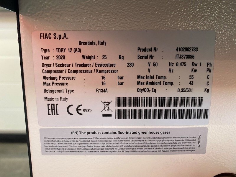 Fiac TDRY 12 luchtdroger 1200 L / min 16 bar Air Dryer - Αεροσυμπιεστής: φωτογραφία 4 Fiac TDRY 12 luchtdroger 1200 L / min 16 bar Air Dryer - Αεροσυμπιεστής: φωτογραφία 4