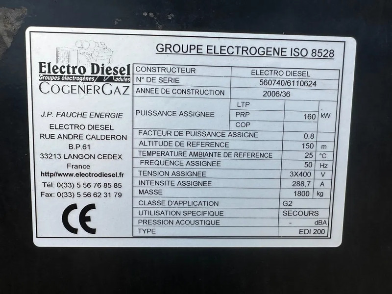 Βιομηχανική γεννήτρια Himoinsa Iveco NEF 60 TE2 Stamford 200 kVA generatorset: φωτογραφία 8