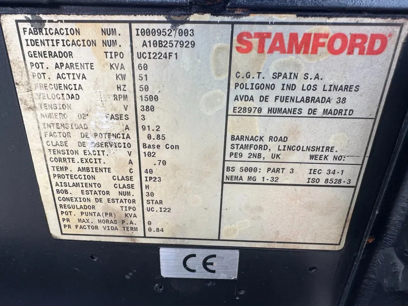 Βιομηχανική γεννήτρια Iveco FPT NEF45 SM1A.A0 Stamford 60 kVA generatorset: φωτογραφία 10 Βιομηχανική γεννήτρια Iveco FPT NEF45 SM1A.A0 Stamford 60 kVA generatorset: φωτογραφία 10