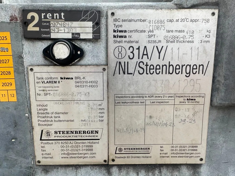 Kiwa IBC Steenbergen 750 liter Dieseltank met Handpomp Milieutank Gegalvaniseerd - Δεξαμενή αποθήκευσης: φωτογραφία 3 Kiwa IBC Steenbergen 750 liter Dieseltank met Handpomp Milieutank Gegalvaniseerd - Δεξαμενή αποθήκευσης: φωτογραφία 3