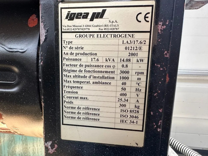 Βιομηχανική γεννήτρια Lombardini 9LD 561-2 Mecc Alte Spa 16 kVA generatorset: φωτογραφία 5