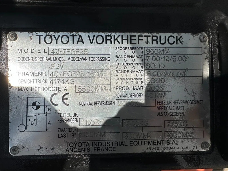 Toyota 2.5 ton Triplex Freelift Sideshift LPG Heftruck - Υγραεριοκίνητο περονοφόρο: φωτογραφία 4 Toyota 2.5 ton Triplex Freelift Sideshift LPG Heftruck - Υγραεριοκίνητο περονοφόρο: φωτογραφία 4