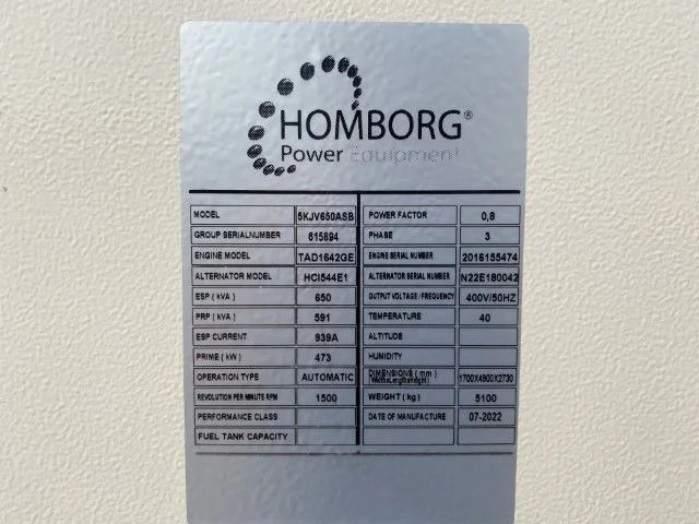 Νέα Βιομηχανική γεννήτρια Volvo TAD 1642 GE Stamford 650 kVA Supersilent generatorset New !: φωτογραφία 11