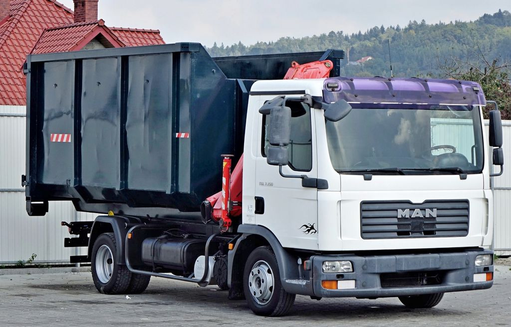 MAN TGL 7.150 Abrollkipper + Kran !! MAN TGL 7.150 Abrollkipper + Kran !! - Φορτηγό με γερανό, Φορτηγό φόρτωσης γάντζου: φωτογραφία 3 MAN TGL 7.150 Abrollkipper + Kran !! MAN TGL 7.150 Abrollkipper + Kran !! - Φορτηγό με γερανό, Φορτηγό φόρτωσης γάντζου: φωτογραφία 3