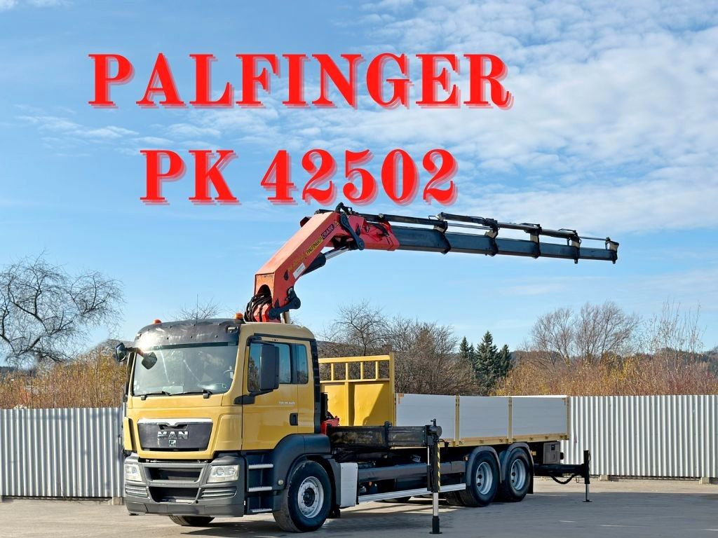 MAN TGS 28.440 Pritsche 6,55* PALFINGER PK 4502 - Φορτηγό με γερανό: φωτογραφία 1 MAN TGS 28.440 Pritsche 6,55* PALFINGER PK 4502 - Φορτηγό με γερανό: φωτογραφία 1