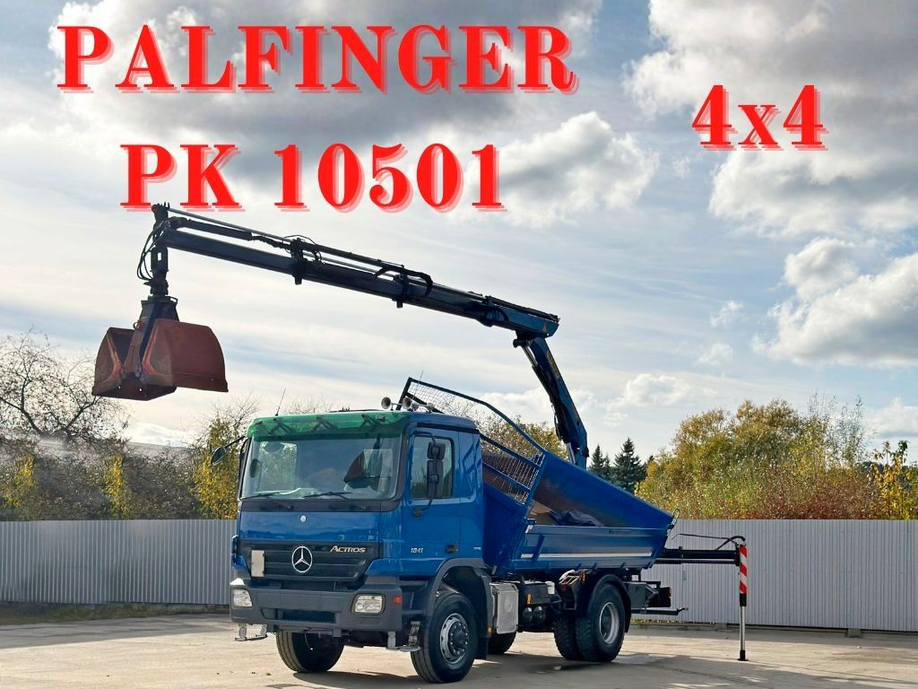 Mercedes-Benz ACTROS 1841 * PK 10501 + FUNK * TOP * 4x4 - Φορτηγό ανατρεπόμενο, Φορτηγό με γερανό: φωτογραφία 1 Mercedes-Benz ACTROS 1841 * PK 10501 + FUNK * TOP * 4x4 - Φορτηγό ανατρεπόμενο, Φορτηγό με γερανό: φωτογραφία 1