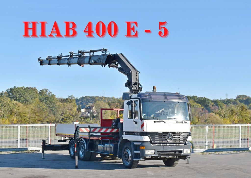 Mercedes-Benz ACTROS 2635 Pritsche 6,40m + HIAB 400 E-5 + FUNK - Φορτηγό με γερανό: φωτογραφία 1 Mercedes-Benz ACTROS 2635 Pritsche 6,40m + HIAB 400 E-5 + FUNK - Φορτηγό με γερανό: φωτογραφία 1