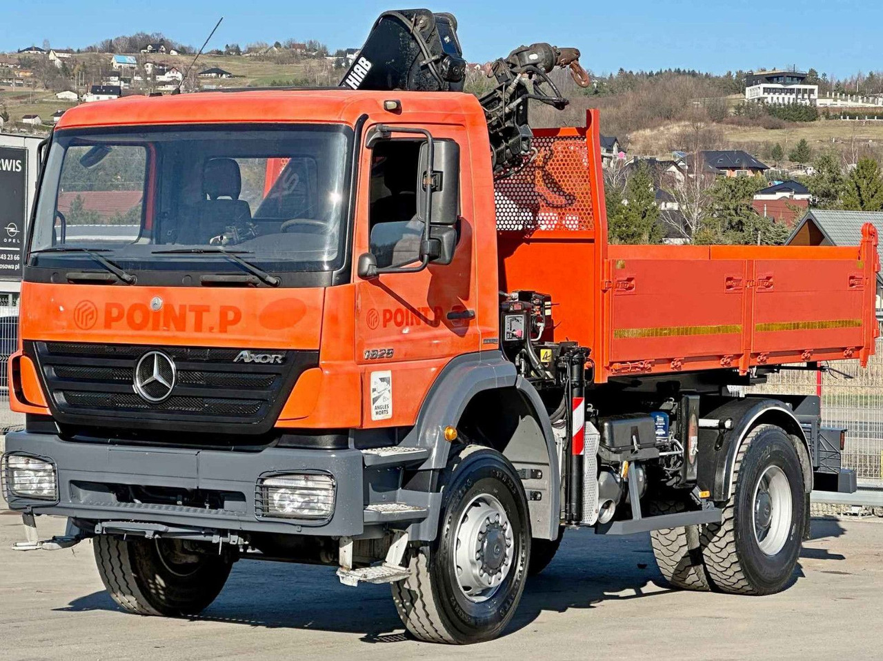 Mercedes-Benz AXOR 1829 * HIAB 1111 HIDUO + FUNK * TOP * 4x4 - Φορτηγό ανατρεπόμενο, Φορτηγό με γερανό: φωτογραφία 4 Mercedes-Benz AXOR 1829 * HIAB 1111 HIDUO + FUNK * TOP * 4x4 - Φορτηγό ανατρεπόμενο, Φορτηγό με γερανό: φωτογραφία 4