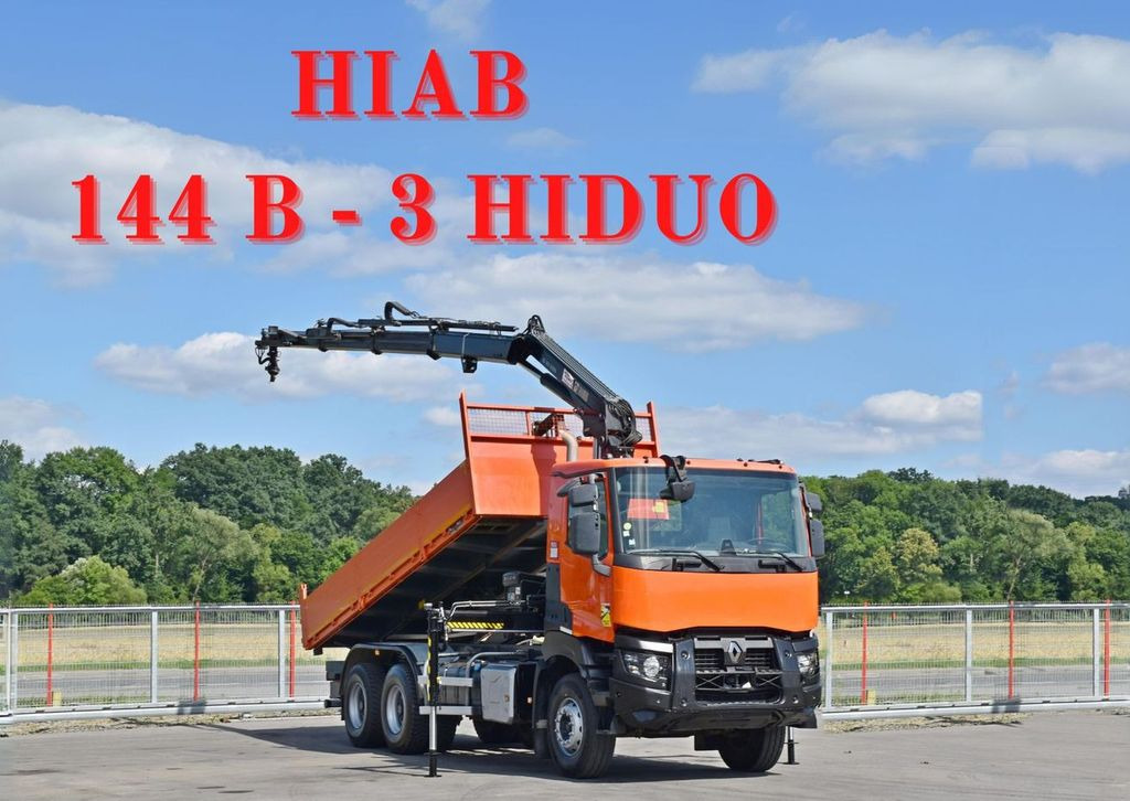 Renault K 430 * HIAB 144 B-3 HIDUO + FUNK / 6x4 - Φορτηγό με γερανό, Φορτηγό ανατρεπόμενο: φωτογραφία 1 Renault K 430 * HIAB 144 B-3 HIDUO + FUNK / 6x4 - Φορτηγό με γερανό, Φορτηγό ανατρεπόμενο: φωτογραφία 1