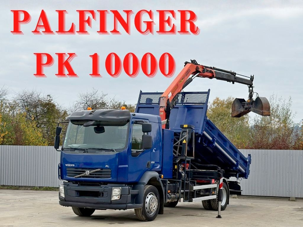Volvo FL280 KIPPER 4,35m * PALFINGER PK 10000 + FUNK - Φορτηγό ανατρεπόμενο, Φορτηγό με γερανό: φωτογραφία 1 Volvo FL280 KIPPER 4,35m * PALFINGER PK 10000 + FUNK - Φορτηγό ανατρεπόμενο, Φορτηγό με γερανό: φωτογραφία 1