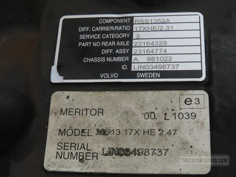 Volvo Axle & Steering Parts Differentieel RSS1352A R=2.31 - Διαφορικό για Φορτηγό: φωτογραφία 3 Volvo Axle & Steering Parts Differentieel RSS1352A R=2.31 - Διαφορικό για Φορτηγό: φωτογραφία 3