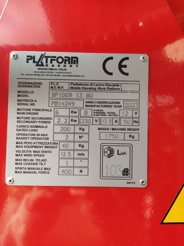 Platform Basket 13.80 - Πλατφόρμα εναέρια: φωτογραφία 2 Platform Basket 13.80 - Πλατφόρμα εναέρια: φωτογραφία 2