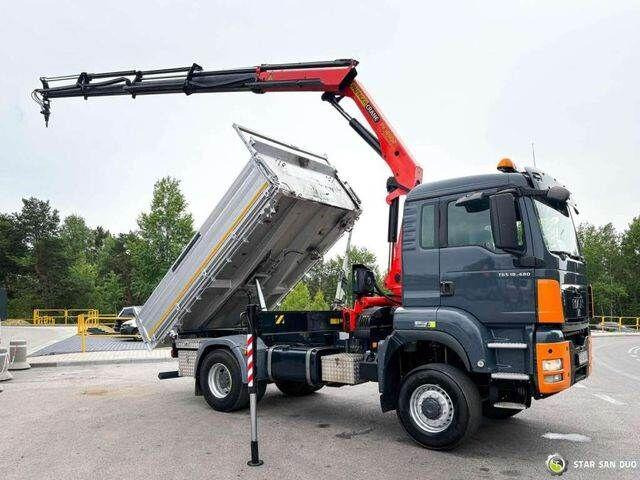 MAN TGS 18.480 PALFINGER PK 16502 HDS Crane,Kipper - Φορτηγό ανατρεπόμενο, Φορτηγό με γερανό: φωτογραφία 3 MAN TGS 18.480 PALFINGER PK 16502 HDS Crane,Kipper - Φορτηγό ανατρεπόμενο, Φορτηγό με γερανό: φωτογραφία 3