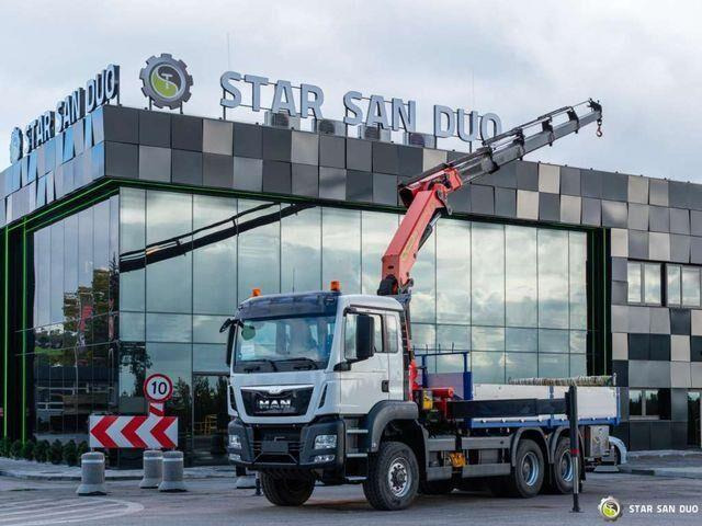 MAN TGS 26.400 6x6 PALFINGER PK 33002 EH Crane Kran - Φορτηγό με ανοιχτή καρότσα, Φορτηγό με γερανό: φωτογραφία 1 MAN TGS 26.400 6x6 PALFINGER PK 33002 EH Crane Kran - Φορτηγό με ανοιχτή καρότσα, Φορτηγό με γερανό: φωτογραφία 1