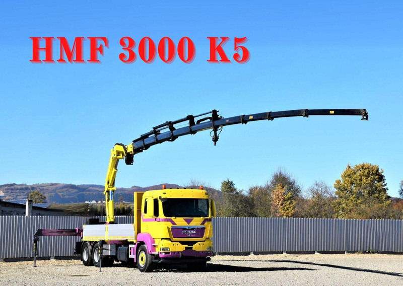MAN TGS 28.440 Pritsche 5,60* HMF 3000 K5 + FUNK ! - Φορτηγό με ανοιχτή καρότσα, Φορτηγό με γερανό: φωτογραφία 1 MAN TGS 28.440 Pritsche 5,60* HMF 3000 K5 + FUNK ! - Φορτηγό με ανοιχτή καρότσα, Φορτηγό με γερανό: φωτογραφία 1