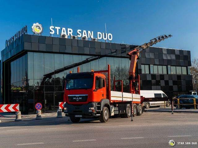 MAN TGS 35.400 PALFINGER PK 44002 WINCH TRIDEM KRAN - Φορτηγό με ανοιχτή καρότσα, Φορτηγό με γερανό: φωτογραφία 1 MAN TGS 35.400 PALFINGER PK 44002 WINCH TRIDEM KRAN - Φορτηγό με ανοιχτή καρότσα, Φορτηγό με γερανό: φωτογραφία 1