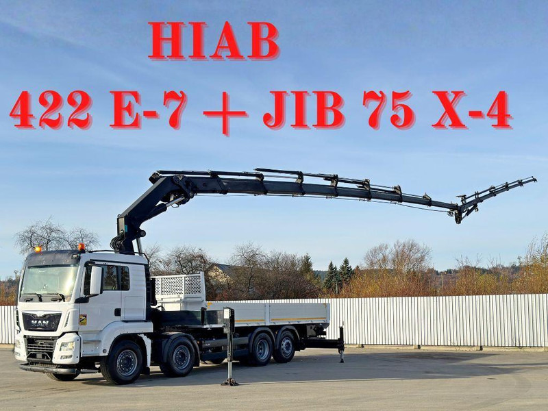 MAN TGS 35.440* HIAB 422 E-7 + JIB 75 X-4 + FUNK - Φορτηγό με ανοιχτή καρότσα, Φορτηγό με γερανό: φωτογραφία 1 MAN TGS 35.440* HIAB 422 E-7 + JIB 75 X-4 + FUNK - Φορτηγό με ανοιχτή καρότσα, Φορτηγό με γερανό: φωτογραφία 1