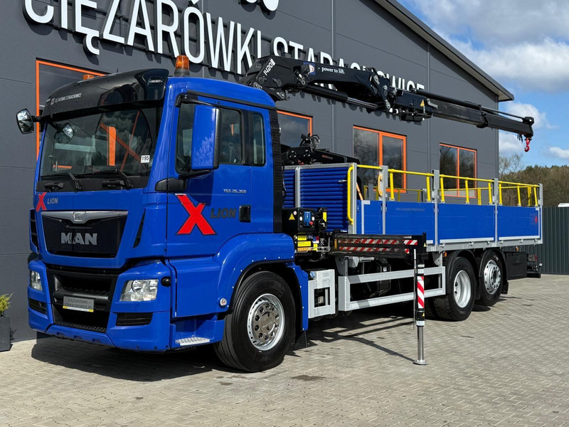 MAN TGS TGX 26.360 / E6 / 143tys km !!! skrzynia + żuraw HMF / manua - Φορτηγό με ανοιχτή καρότσα, Φορτηγό με γερανό: φωτογραφία 1 MAN TGS TGX 26.360 / E6 / 143tys km !!! skrzynia + żuraw HMF / manua - Φορτηγό με ανοιχτή καρότσα, Φορτηγό με γερανό: φωτογραφία 1