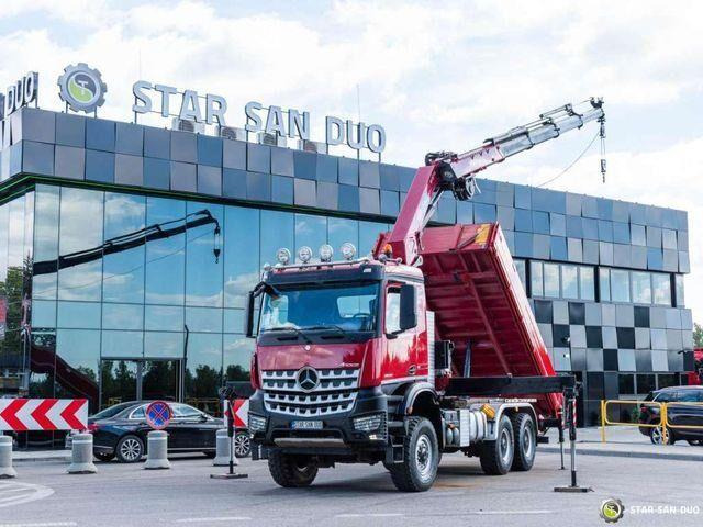 Mercedes-Benz AROCS 3345 6x6 HMF 3220 K hds Crane tipper - Φορτηγό ανατρεπόμενο, Φορτηγό με γερανό: φωτογραφία 1 Mercedes-Benz AROCS 3345 6x6 HMF 3220 K hds Crane tipper - Φορτηγό ανατρεπόμενο, Φορτηγό με γερανό: φωτογραφία 1