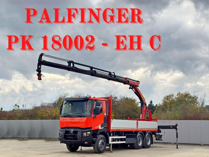 Renault C430 * PALFINGER PK 18002 - EHC + FUNK/ 6x4 - Φορτηγό με ανοιχτή καρότσα, Φορτηγό με γερανό: φωτογραφία 1 Renault C430 * PALFINGER PK 18002 - EHC + FUNK/ 6x4 - Φορτηγό με ανοιχτή καρότσα, Φορτηγό με γερανό: φωτογραφία 1