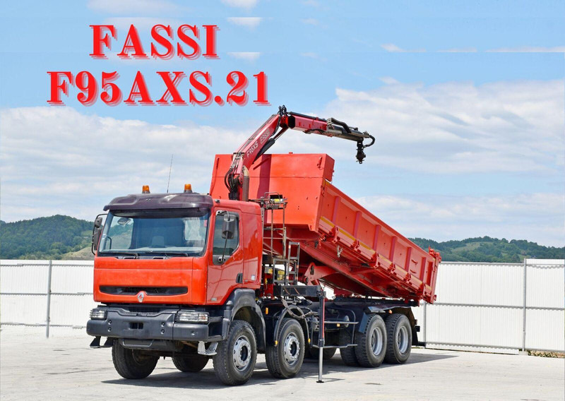 Renault KERAX 420 DCI Kipper 6,30m+FASSI F95AXS.21+FUNK - Φορτηγό ανατρεπόμενο, Φορτηγό με γερανό: φωτογραφία 1 Renault KERAX 420 DCI Kipper 6,30m+FASSI F95AXS.21+FUNK - Φορτηγό ανατρεπόμενο, Φορτηγό με γερανό: φωτογραφία 1