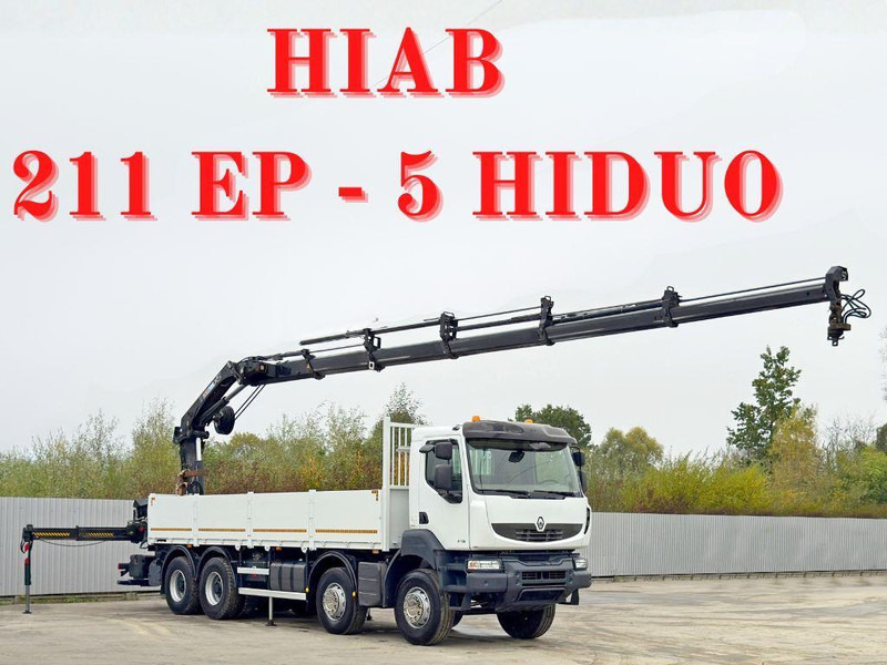 Renault KERAX 430 * HIAB 211 EP-5 HIDUO /FUNK *8x4 - Φορτηγό με ανοιχτή καρότσα, Φορτηγό με γερανό: φωτογραφία 1 Renault KERAX 430 * HIAB 211 EP-5 HIDUO /FUNK *8x4 - Φορτηγό με ανοιχτή καρότσα, Φορτηγό με γερανό: φωτογραφία 1