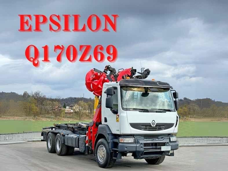Renault KERAX 460 DXI * ABROLLKIPPER * EPSILON Q170Z69 * 6x4 - Φορτηγό φόρτωσης γάντζου, Φορτηγό με γερανό: φωτογραφία 1 Renault KERAX 460 DXI * ABROLLKIPPER * EPSILON Q170Z69 * 6x4 - Φορτηγό φόρτωσης γάντζου, Φορτηγό με γερανό: φωτογραφία 1