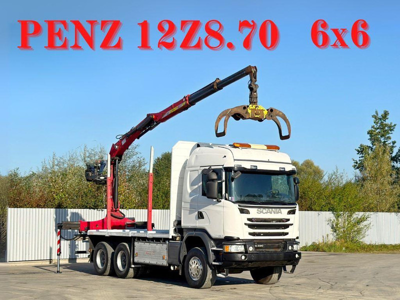 Scania G490 - Φορτηγό ξυλείας, Φορτηγό με γερανό: φωτογραφία 1 Scania G490 - Φορτηγό ξυλείας, Φορτηγό με γερανό: φωτογραφία 1