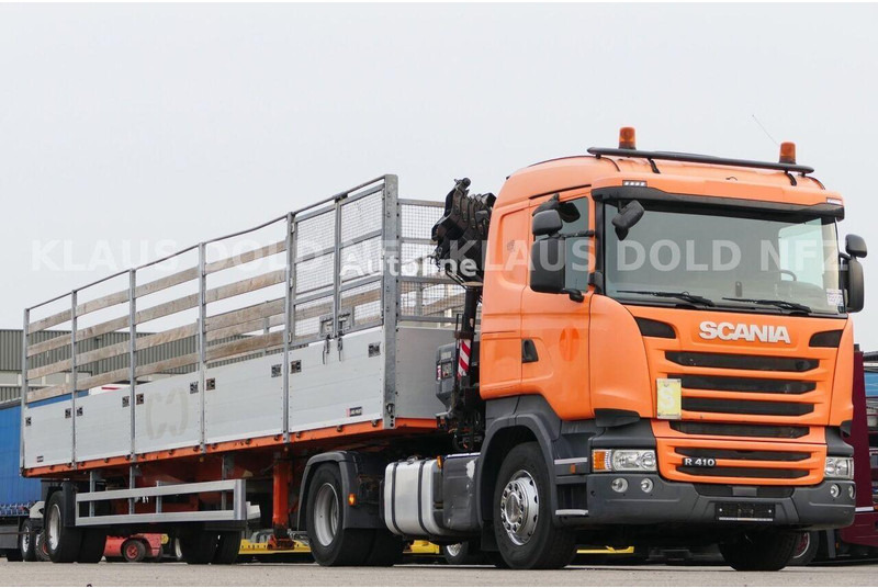 Scania R 410 - Flatbed+crane - Φορτηγό με ανοιχτή καρότσα, Φορτηγό με γερανό: φωτογραφία 2 Scania R 410 - Flatbed+crane - Φορτηγό με ανοιχτή καρότσα, Φορτηγό με γερανό: φωτογραφία 2