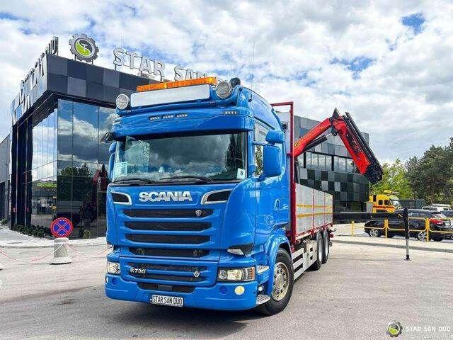 Scania R730 - Φορτηγό με ανοιχτή καρότσα, Φορτηγό με γερανό: φωτογραφία 2 Scania R730 - Φορτηγό με ανοιχτή καρότσα, Φορτηγό με γερανό: φωτογραφία 2