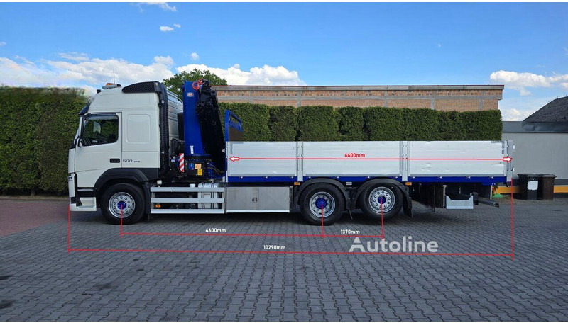 Volvo FM 500 - Flatbed+crane 6x2 - Φορτηγό με ανοιχτή καρότσα, Φορτηγό με γερανό: φωτογραφία 4 Volvo FM 500 - Flatbed+crane 6x2 - Φορτηγό με ανοιχτή καρότσα, Φορτηγό με γερανό: φωτογραφία 4