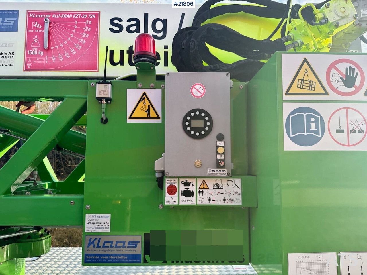 Αυτοανεγειρόμενος γερανός Klaas K21-30 Byggekran. 340 timer!: φωτογραφία 16 Αυτοανεγειρόμενος γερανός Klaas K21-30 Byggekran. 340 timer!: φωτογραφία 16