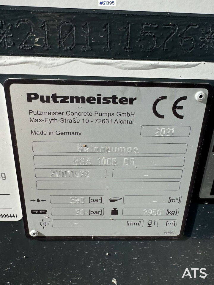 Σταθερή αντλία σκυροδέματος Putzmeister BSA 1005 D5: φωτογραφία 25