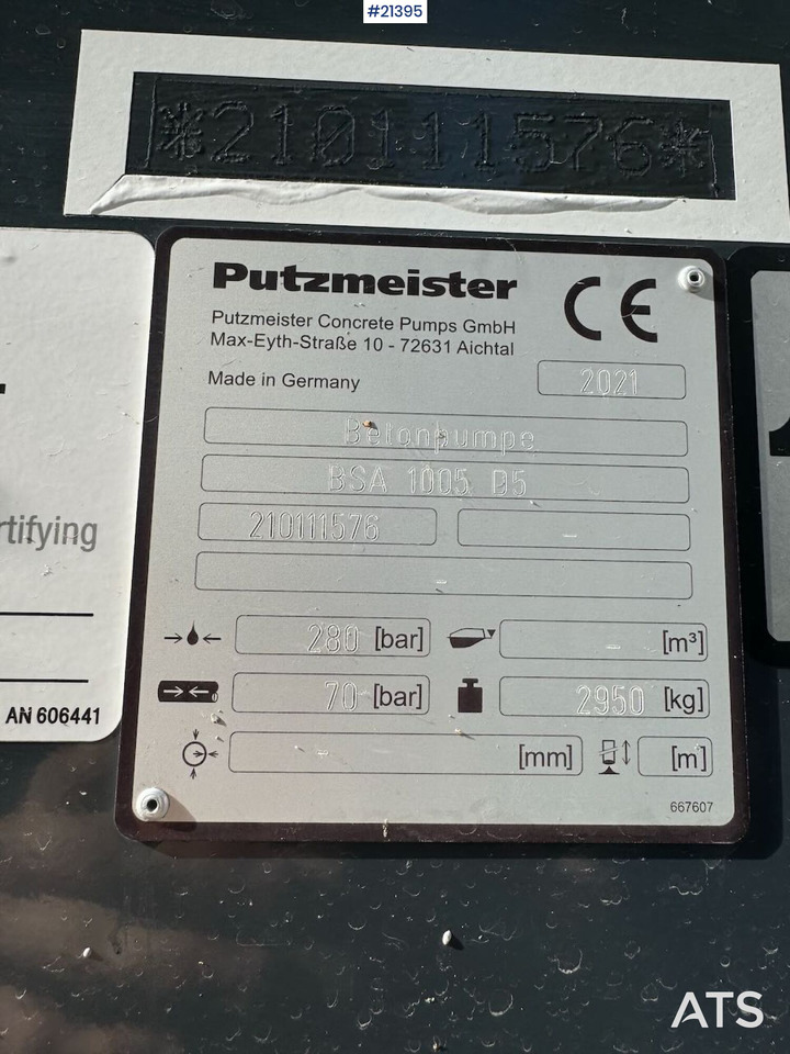 Σταθερή αντλία σκυροδέματος Putzmeister BSA 1005 D5: φωτογραφία 24