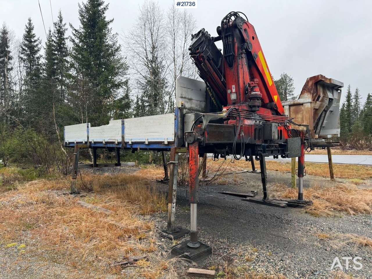 Φορτηγό με γερανό Volvo FL12 m/ 22 t/m Palfinger kran, tømmerflak, Dumperkasse og plan.: φωτογραφία 25