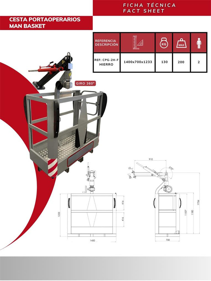 Iron Man Basket CPG-2H-F - Παρελκόμενα για Γερανός παπαγάλος: φωτογραφία 3 Iron Man Basket CPG-2H-F - Παρελκόμενα για Γερανός παπαγάλος: φωτογραφία 3