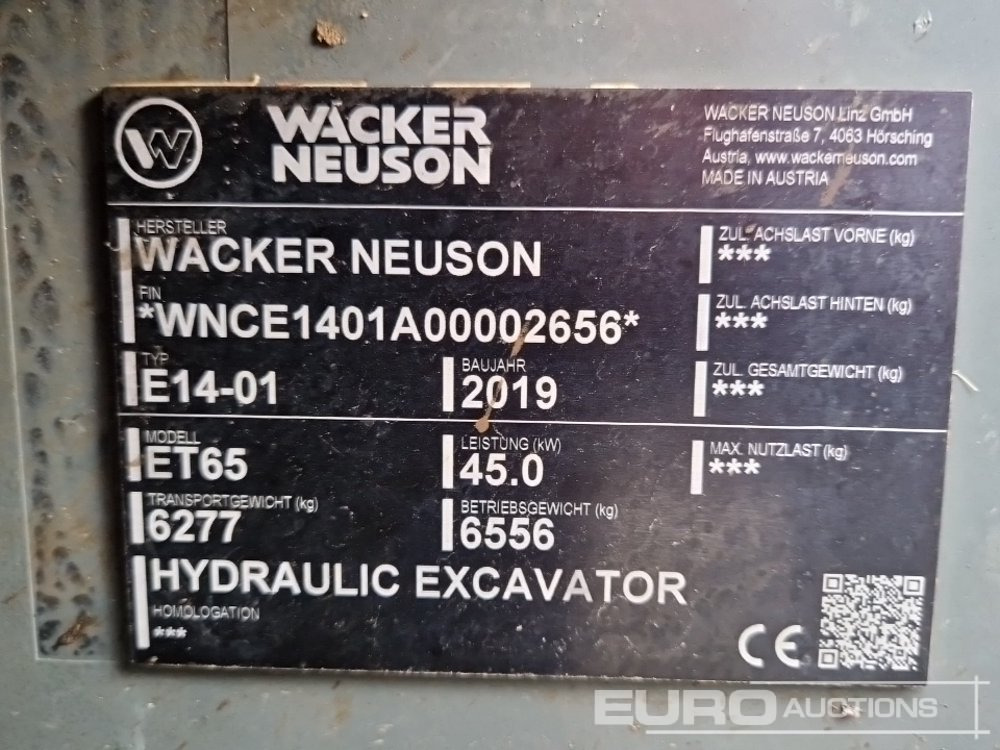 Μίνι εκσκαφέας 2019 Wacker Neuson ET65: φωτογραφία 40