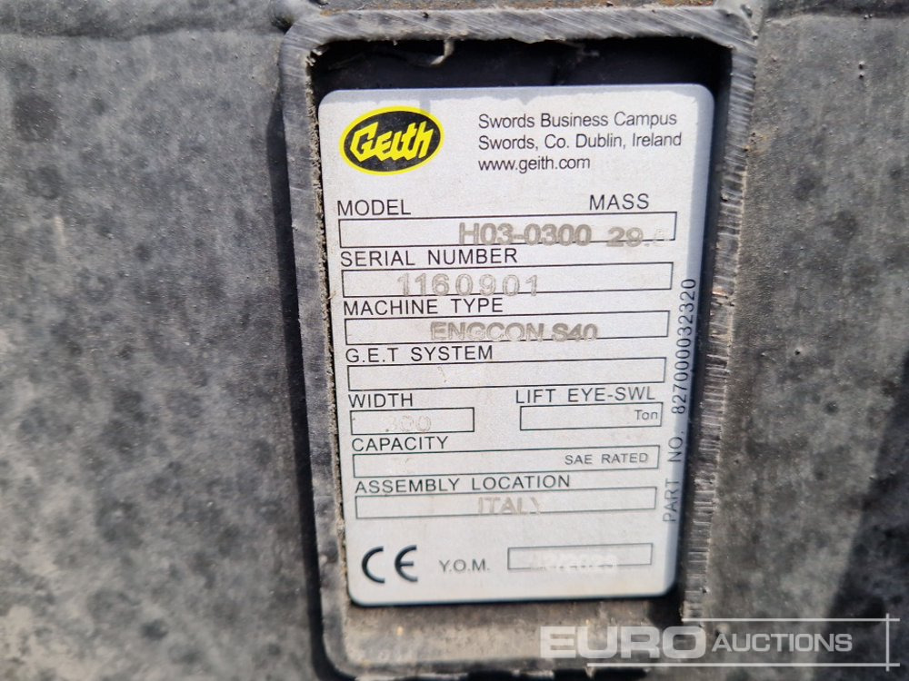 Νέα Κουβάς Unused Geith G03R-1200 48" Ditching Bucket, H03-0300 12" Digging Bucket, H03-450 18" Digging Bucket 40mm Pin to suit Mini Excavator / Conjunto Cazos: φωτογραφία 8