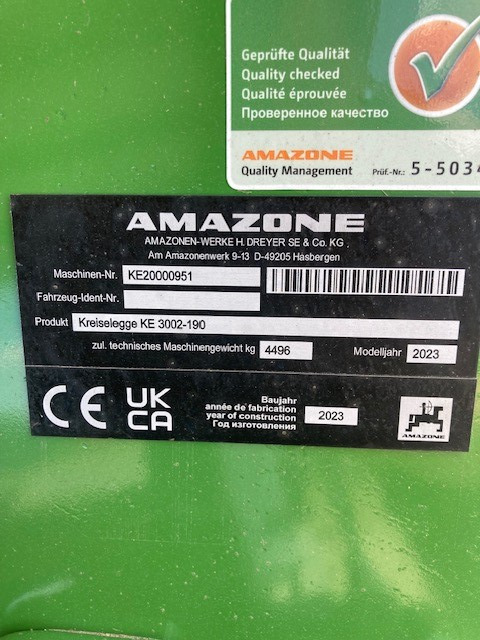Amazone KE 3002-190 Anbaukreiselegge - Μηχανή οργώματος: φωτογραφία 2 Amazone KE 3002-190 Anbaukreiselegge - Μηχανή οργώματος: φωτογραφία 2