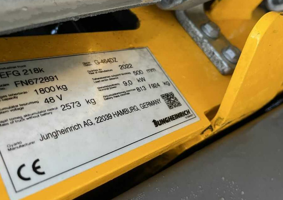 Jungheinrich EFG218k - Ηλεκτροκίνητο περονοφόρο: φωτογραφία 4 Jungheinrich EFG218k - Ηλεκτροκίνητο περονοφόρο: φωτογραφία 4